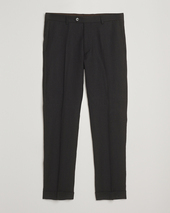 Oscar Jacobson Dandy Turn Up Flannel Trousers Dark Brown