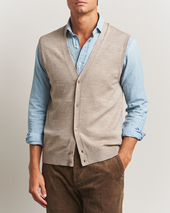 Morris Merino Slipover Vest Khaki