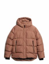 Hooded 5 Baffle Sports Puffer Vuorillinen Takki Topattu Takki Beige Superdry