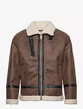 Faux Shearling Jacket Nahkatakki Brown Lindbergh