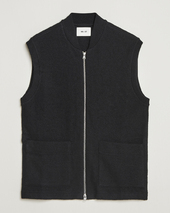 Nn07 Boiled Wool Vest Black