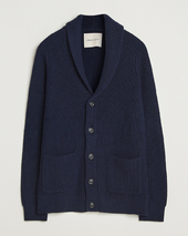 Gant Wool Knitted Shawl Collar Cardigan Evening Blue