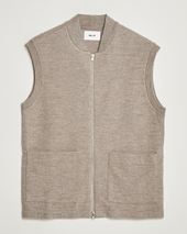 Nn07 Boiled Wool Vest Khaki Beige