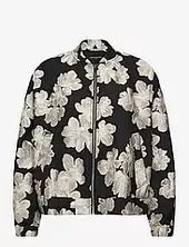 Lora Poly Jacquard Bomber Bombertakki Black French Connection