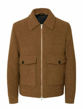 Slhjakob Wool Blend Jkt Villakangastakki Brown Selected