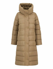 Barbour Freya Puffer Jacket Topattu Pitkä Takki Beige Barbour