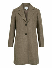 Viclaudia Button Coat - Noos Villakangastakki Pitkä Takki Brown Vila