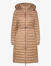 Lw Padded Smocking Midi Coat Topattu Pitkä Takki Beige Calvin Klein