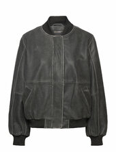 Nmaika L/s Leather Bomber Jacket Nahkatakki Black Noisy May