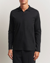 Nn07 Paul Mercerized Long Sleeve Polo Black