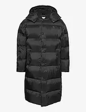 Ls Long Length Hooded Nylon Puff Vuorillinen Takki Topattu Takki Black Calvin Klein Jeans