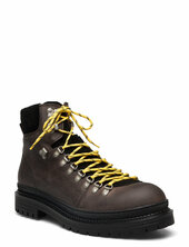 Slhlandon Leather Hiking Boot B Nyörisaappaat Brown Selected