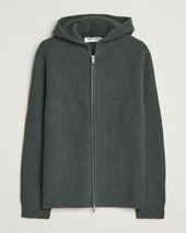 Samsøe Samsøe Isak Heavy Knitted Full Zip Hoodie Dark Evergreen