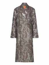 Long Sleeve Straight Coat, 2269 Wov Ohut Pitkä Takki Brown Stine Goya