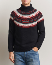 Gant Fairisle Knitted Turtleneck Black