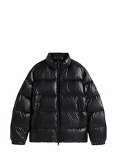 Shiny Down Stand Puffer Vuorillinen Takki Topattu Takki Black Tommy Hilfiger