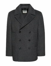 Ls Dbl Face Concrete Peacoat Villakangastakki Pitkä Takki Grey Calvin Klein