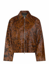 100% Leather Fur Jacket Nahkatakki Brown Mango