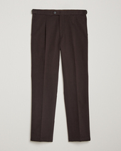 Oscar Jacobson Delon Brushed Cotton Trousers Brown