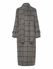 Slfhelle Long Wool Scarf Coat Villakangastakki Pitkä Takki Grey Selected