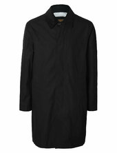Slhwalter Waxed Cotton Coat Ohut Pitkä Takki Black Selected