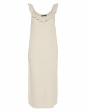 Pcsastina Sl Midi Dress Wvn Bc Polvipituinen Mekko Beige Pieces