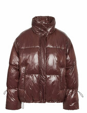 Nmallie Shiny Puffer Noos Vuorillinen Takki Topattu Takki Brown Noisy May