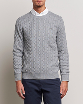 Gant Cotton Cable Crew Neck Grey Melange