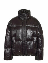 Nmallie Shiny Puffer Noos Vuorillinen Takki Topattu Takki Black Noisy May