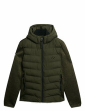 Hooded Storm Knit Hybrid Jkt Vuorillinen Takki Topattu Takki Khaki Green Superdry