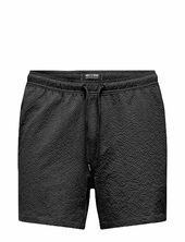 Onsted Life Solid Seersucker Swim Noos Uimashortsit Black Only & Sons