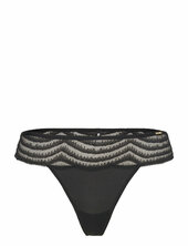 Thong Wave Lace Stringit Alusvaatteet Black Boss
