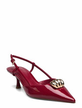 High-heeled Shoes With Metallic Detail Korkokengät Red Mango