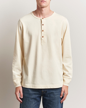 Nudie Jeans Long Sleeved Henley Ecru