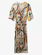 Mmkella Pictus Wrap Dress Polvipituinen Mekko Green Mos Mosh