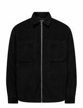 Onsalp 14w Rlx 2pkt Washd Cord Zip Noos Ohut Takki Black Only & Sons