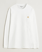 Carhartt Wip Chase Combed Cotton Long Sleeve T-shirt White/gold
