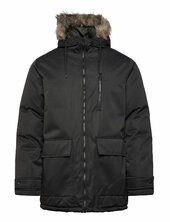 Jjcharlie Detachable Faux Fur Parka Parka Takki Black Jack & J S