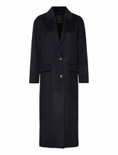 Long Wool Coat Villakangastakki Pitkä Takki Navy Mango