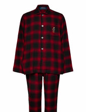 Polo Bear Plaid Flannel Pajama Set Pyjama Red Polo Ralph Lauren