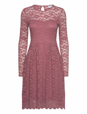 Vikalila L/s Lace Dress - Noos Polvipituinen Mekko Pink Vila