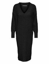 Onlnew Tessa L/s Midi V Dress Knt Polvipituinen Mekko Black Only