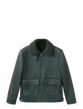 Double Face Jacket With Fleece Lining Nahkatakki Green Mango