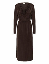 Kagina Jersey Dress Polvipituinen Mekko Brown Kaffe