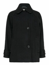 Thoraiw Minona Coat R Villakangastakki Pitkä Takki Black Inwear
