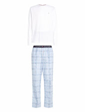 Ls Pant Woven Set Print Pyjama White Tommy Hilfiger