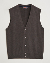 Morris Merino Slipover Vest Brown
