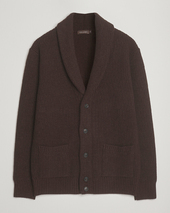 Oscar Jacobson Roland Wool Cardigan Dark Brown