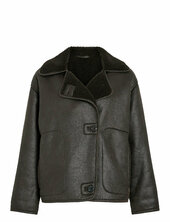 Vikadera L/s Shearling Jacket Nahkatakki Black Vila