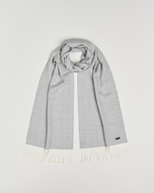 Eton Merino Wool Herringbone Scarf Light Grey
